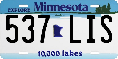 MN license plate 537LIS