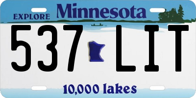 MN license plate 537LIT