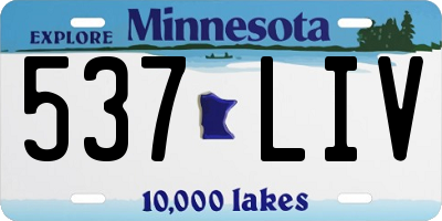 MN license plate 537LIV