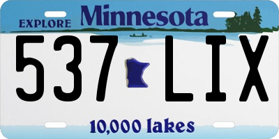 MN license plate 537LIX