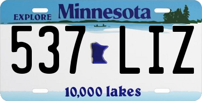 MN license plate 537LIZ