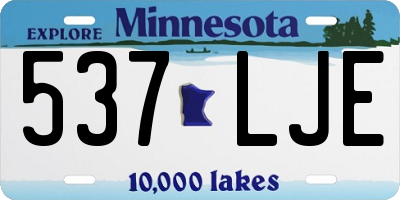 MN license plate 537LJE