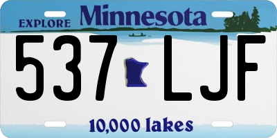 MN license plate 537LJF