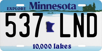 MN license plate 537LND