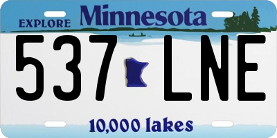 MN license plate 537LNE
