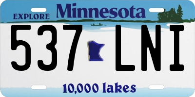 MN license plate 537LNI