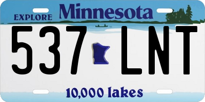 MN license plate 537LNT