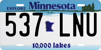 MN license plate 537LNU