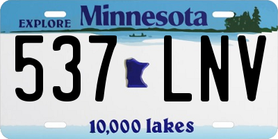 MN license plate 537LNV