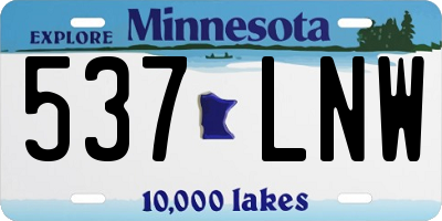 MN license plate 537LNW