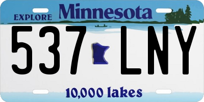 MN license plate 537LNY