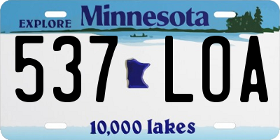 MN license plate 537LOA