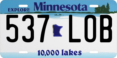 MN license plate 537LOB