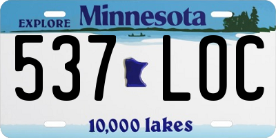 MN license plate 537LOC