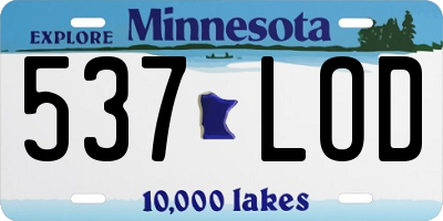 MN license plate 537LOD