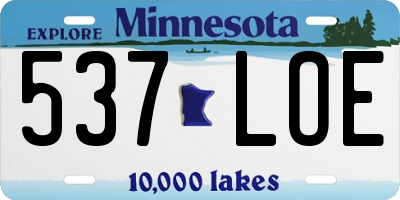 MN license plate 537LOE