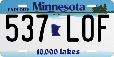 MN license plate 537LOF