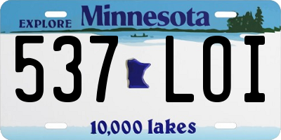 MN license plate 537LOI