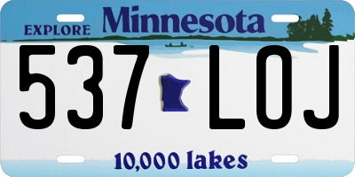 MN license plate 537LOJ