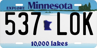 MN license plate 537LOK