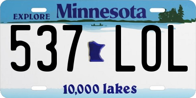 MN license plate 537LOL