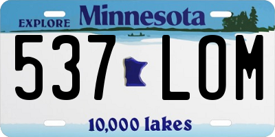 MN license plate 537LOM