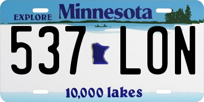 MN license plate 537LON