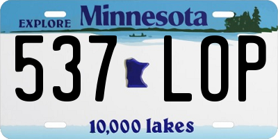 MN license plate 537LOP