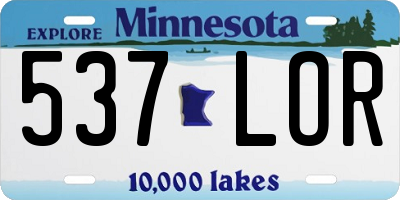 MN license plate 537LOR