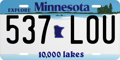 MN license plate 537LOU