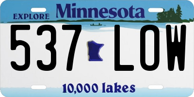 MN license plate 537LOW