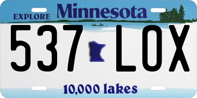 MN license plate 537LOX