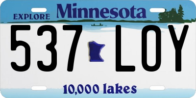 MN license plate 537LOY