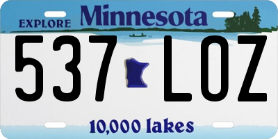 MN license plate 537LOZ