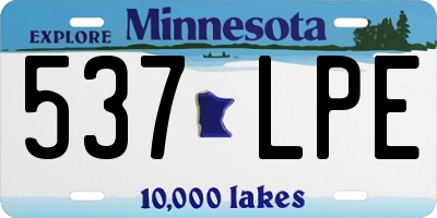 MN license plate 537LPE