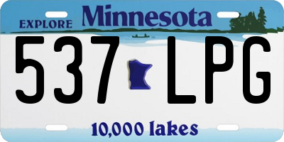 MN license plate 537LPG