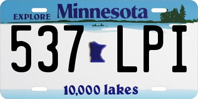 MN license plate 537LPI