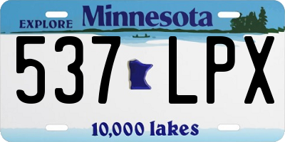 MN license plate 537LPX