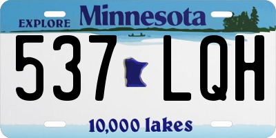MN license plate 537LQH