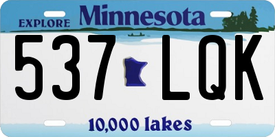 MN license plate 537LQK