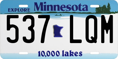 MN license plate 537LQM