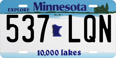 MN license plate 537LQN