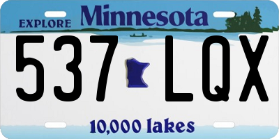 MN license plate 537LQX