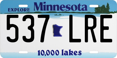MN license plate 537LRE