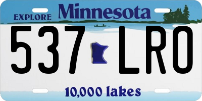 MN license plate 537LRO