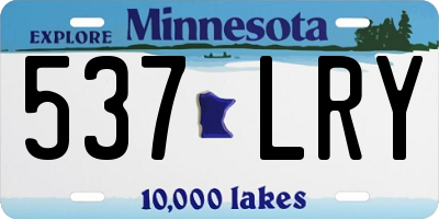 MN license plate 537LRY