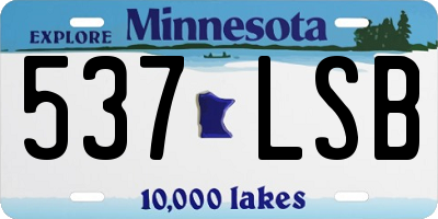 MN license plate 537LSB