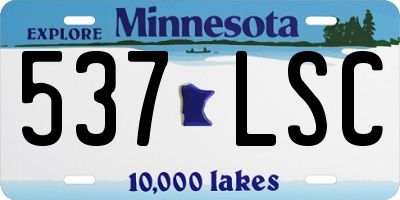 MN license plate 537LSC