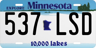 MN license plate 537LSD