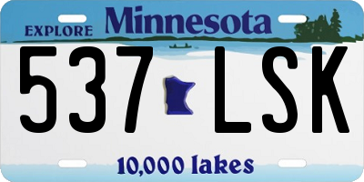 MN license plate 537LSK